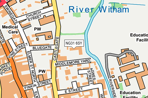 NG31 6SY map - OS OpenMap – Local (Ordnance Survey)