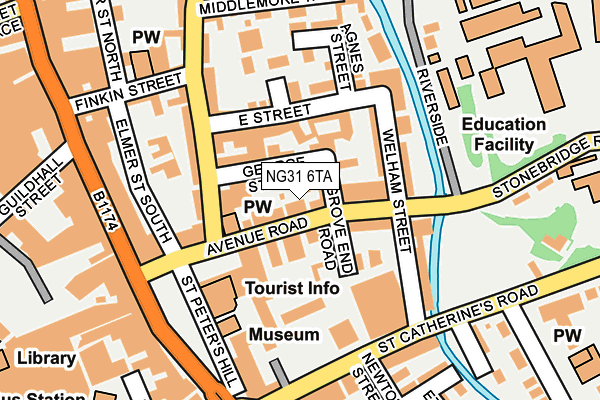 NG31 6TA map - OS OpenMap – Local (Ordnance Survey)