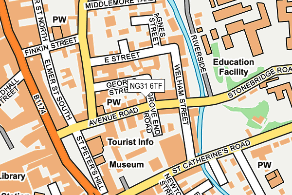 NG31 6TF map - OS OpenMap – Local (Ordnance Survey)