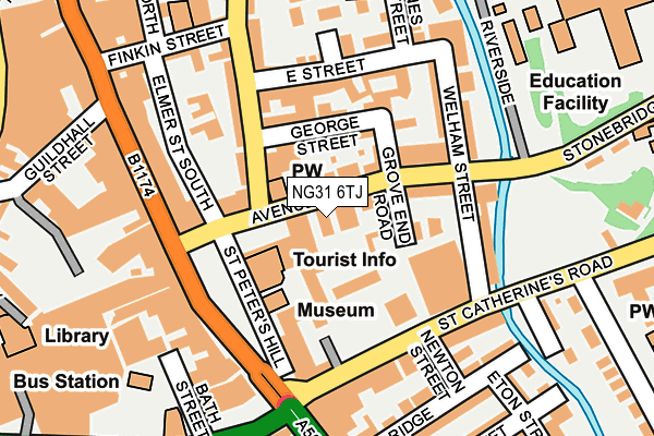 NG31 6TJ map - OS OpenMap – Local (Ordnance Survey)