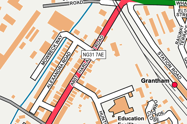 NG31 7AE map - OS OpenMap – Local (Ordnance Survey)