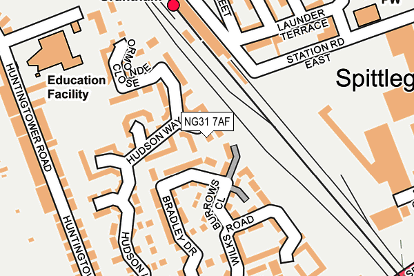 NG31 7AF map - OS OpenMap – Local (Ordnance Survey)