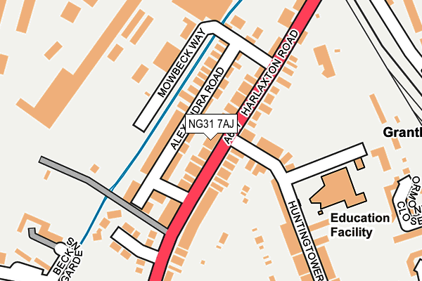 NG31 7AJ map - OS OpenMap – Local (Ordnance Survey)
