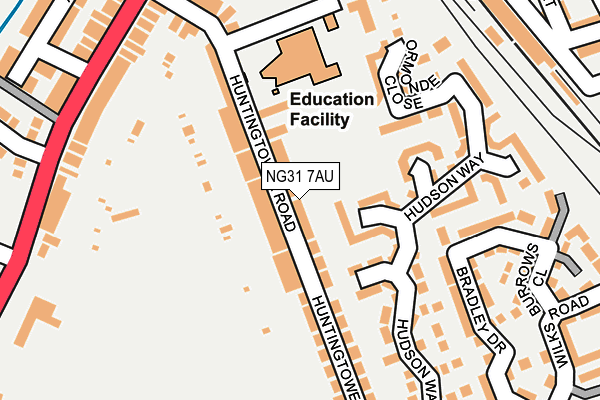 NG31 7AU map - OS OpenMap – Local (Ordnance Survey)