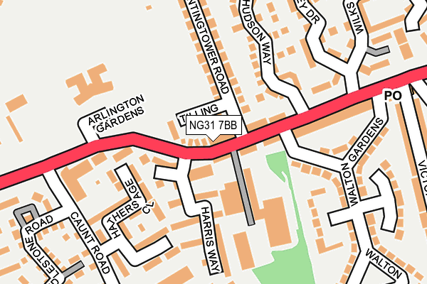 NG31 7BB map - OS OpenMap – Local (Ordnance Survey)