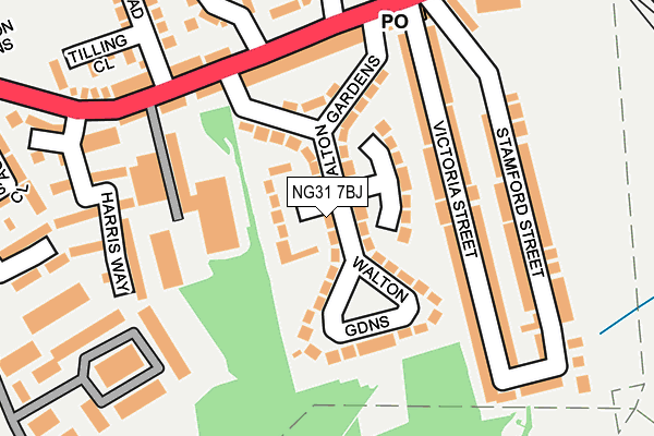 NG31 7BJ map - OS OpenMap – Local (Ordnance Survey)