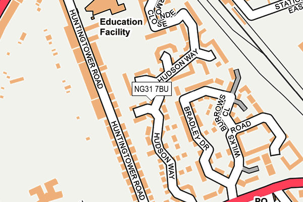 NG31 7BU map - OS OpenMap – Local (Ordnance Survey)
