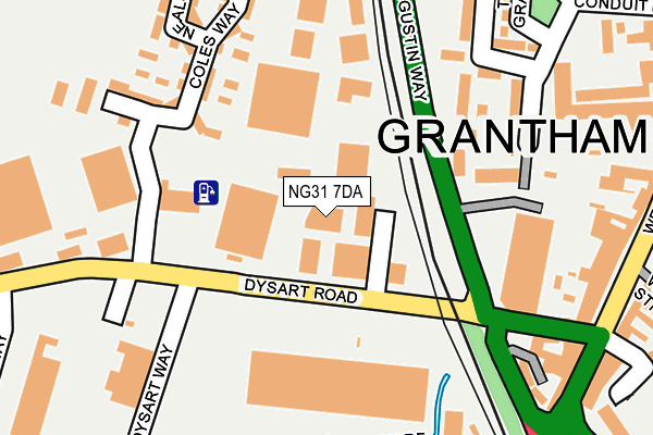 NG31 7DA map - OS OpenMap – Local (Ordnance Survey)