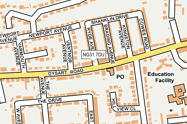 NG31 7DU map - OS OpenMap – Local (Ordnance Survey)