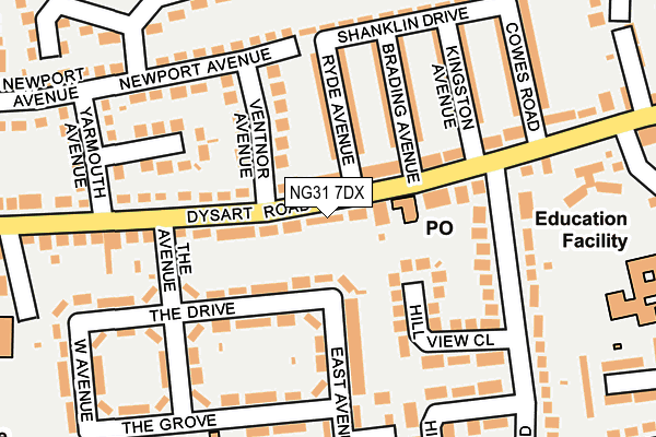 NG31 7DX map - OS OpenMap – Local (Ordnance Survey)