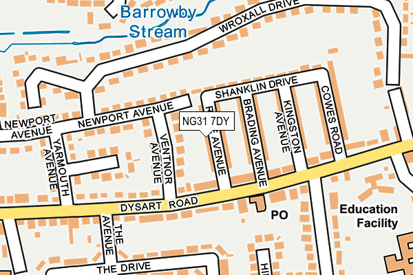 NG31 7DY map - OS OpenMap – Local (Ordnance Survey)