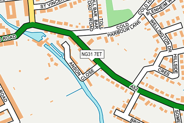 NG31 7ET map - OS OpenMap – Local (Ordnance Survey)