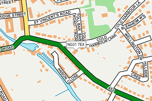 NG31 7EX map - OS OpenMap – Local (Ordnance Survey)