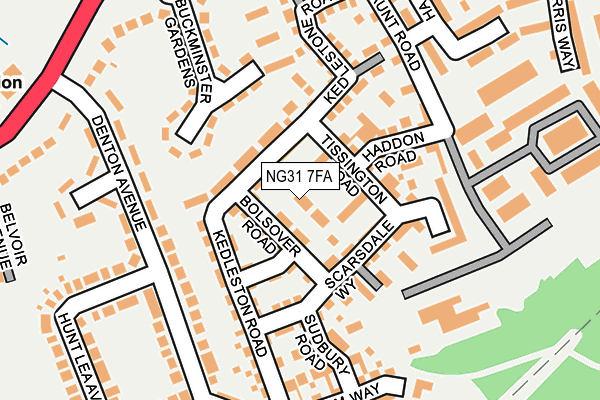 NG31 7FA map - OS OpenMap – Local (Ordnance Survey)