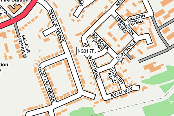 NG31 7FJ map - OS OpenMap – Local (Ordnance Survey)