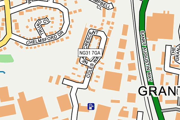 NG31 7GA map - OS OpenMap – Local (Ordnance Survey)
