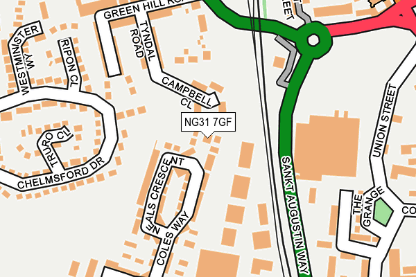NG31 7GF map - OS OpenMap – Local (Ordnance Survey)