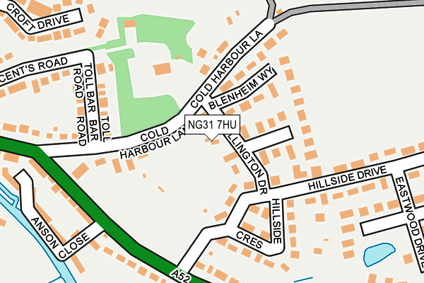 NG31 7HU map - OS OpenMap – Local (Ordnance Survey)