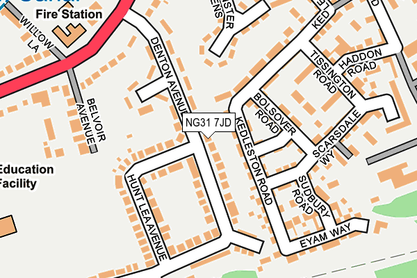 NG31 7JD map - OS OpenMap – Local (Ordnance Survey)