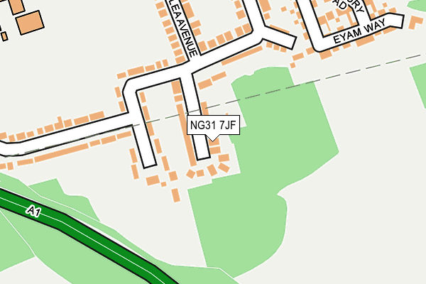 NG31 7JF map - OS OpenMap – Local (Ordnance Survey)