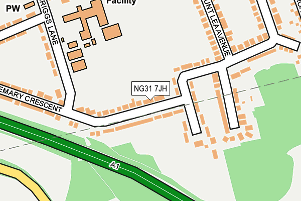 NG31 7JH map - OS OpenMap – Local (Ordnance Survey)