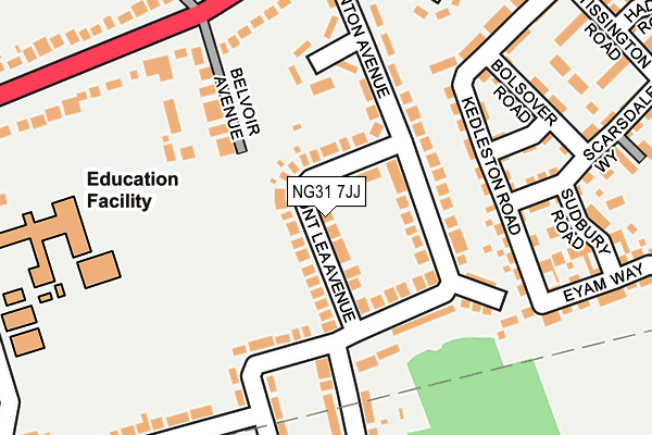NG31 7JJ map - OS OpenMap – Local (Ordnance Survey)
