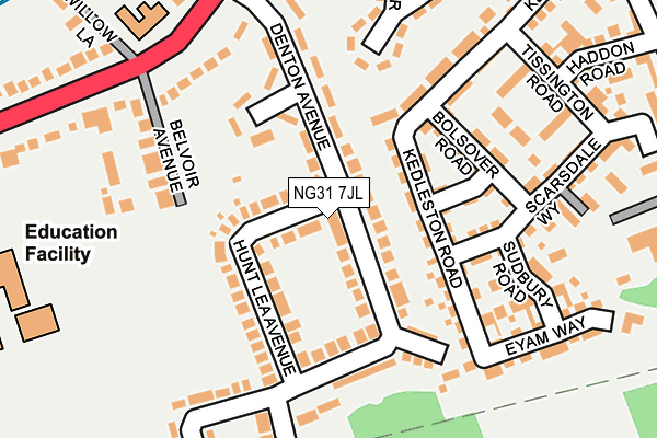 NG31 7JL map - OS OpenMap – Local (Ordnance Survey)