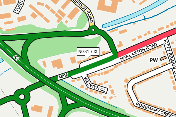 NG31 7JX map - OS OpenMap – Local (Ordnance Survey)