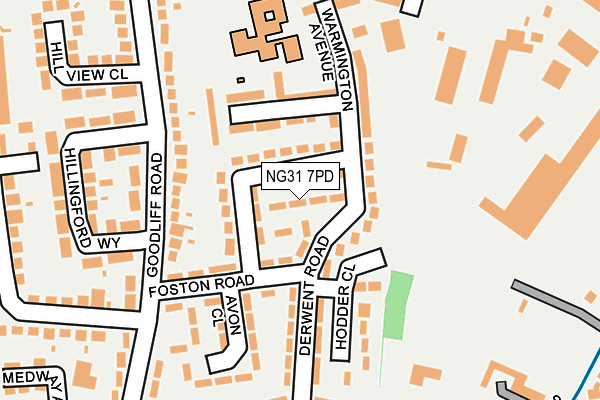 NG31 7PD map - OS OpenMap – Local (Ordnance Survey)