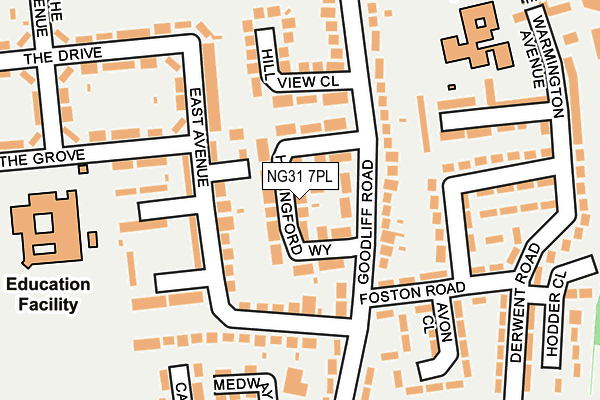 NG31 7PL map - OS OpenMap – Local (Ordnance Survey)