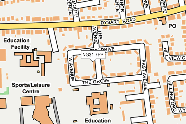 NG31 7PP map - OS OpenMap – Local (Ordnance Survey)