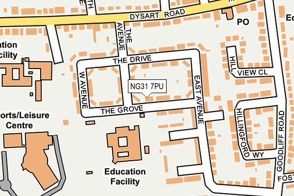 NG31 7PU map - OS OpenMap – Local (Ordnance Survey)