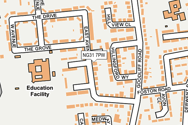 NG31 7PW map - OS OpenMap – Local (Ordnance Survey)