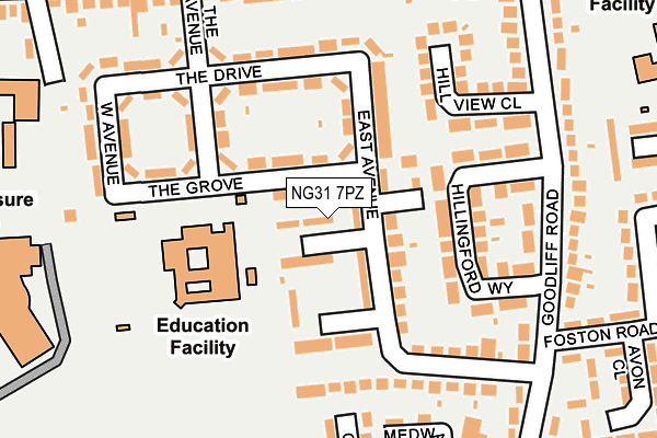 NG31 7PZ map - OS OpenMap – Local (Ordnance Survey)