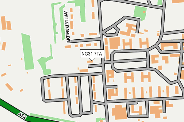 NG31 7TA map - OS OpenMap – Local (Ordnance Survey)