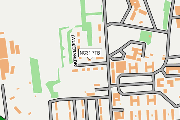 NG31 7TB map - OS OpenMap – Local (Ordnance Survey)
