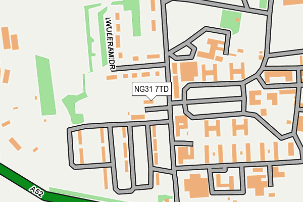 NG31 7TD map - OS OpenMap – Local (Ordnance Survey)