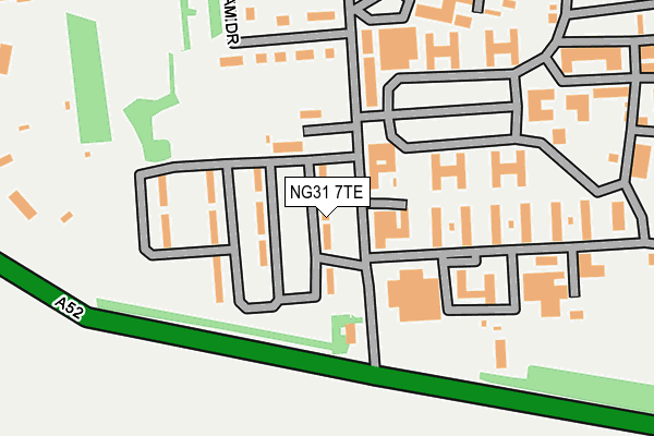 NG31 7TE map - OS OpenMap – Local (Ordnance Survey)