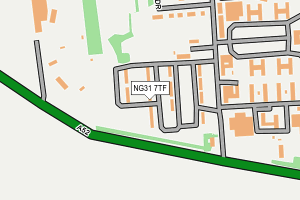 NG31 7TF map - OS OpenMap – Local (Ordnance Survey)