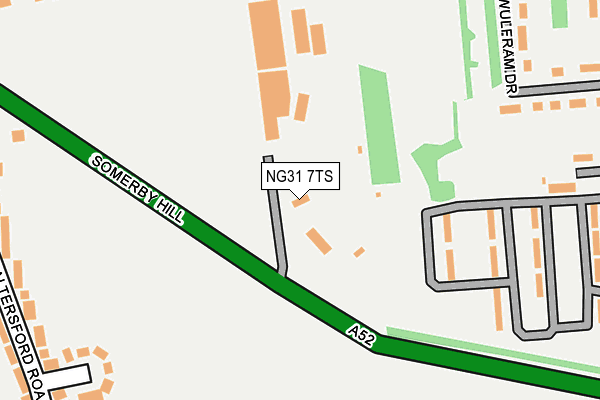 NG31 7TS map - OS OpenMap – Local (Ordnance Survey)