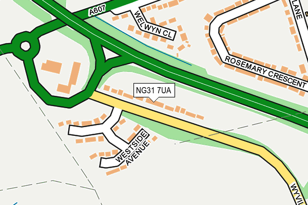 NG31 7UA map - OS OpenMap – Local (Ordnance Survey)