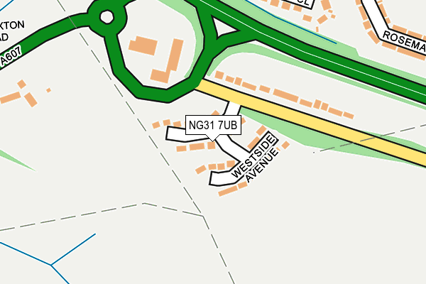 NG31 7UB map - OS OpenMap – Local (Ordnance Survey)