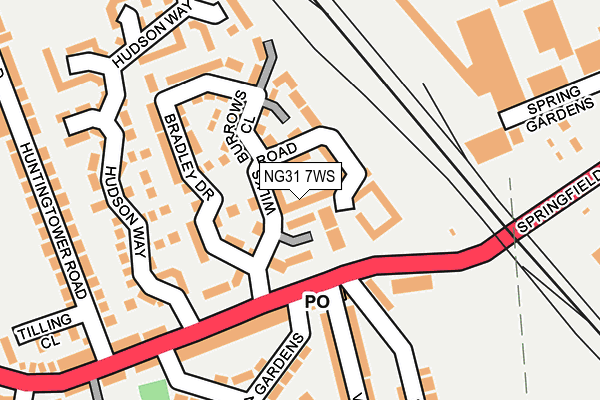 NG31 7WS map - OS OpenMap – Local (Ordnance Survey)