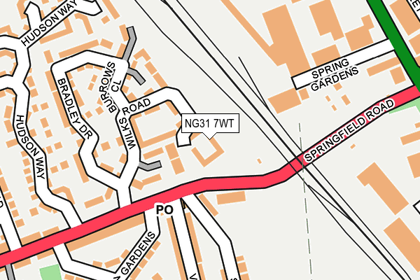 NG31 7WT map - OS OpenMap – Local (Ordnance Survey)