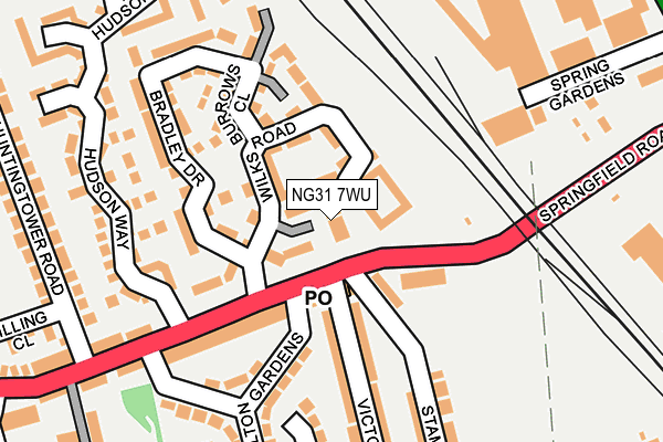 NG31 7WU map - OS OpenMap – Local (Ordnance Survey)
