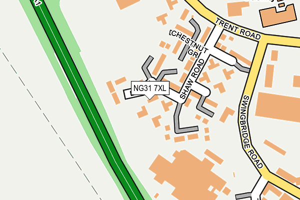 NG31 7XL map - OS OpenMap – Local (Ordnance Survey)