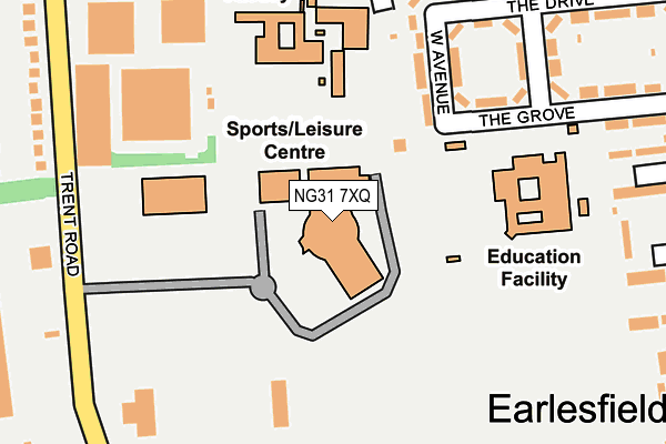Map of GRANTHAM TOWN FOOTBALL CLUB LIMITED at local scale