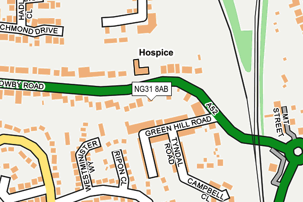 NG31 8AB map - OS OpenMap – Local (Ordnance Survey)