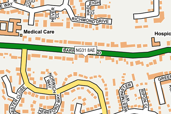 NG31 8AE map - OS OpenMap – Local (Ordnance Survey)