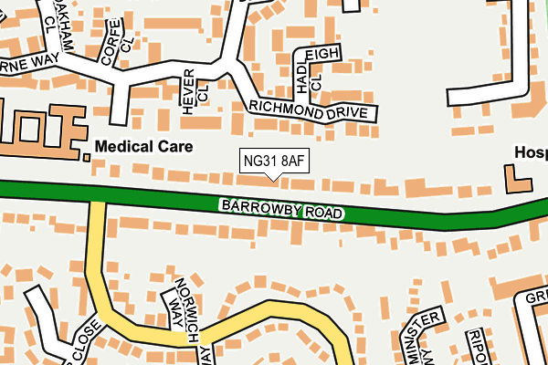 NG31 8AF map - OS OpenMap – Local (Ordnance Survey)